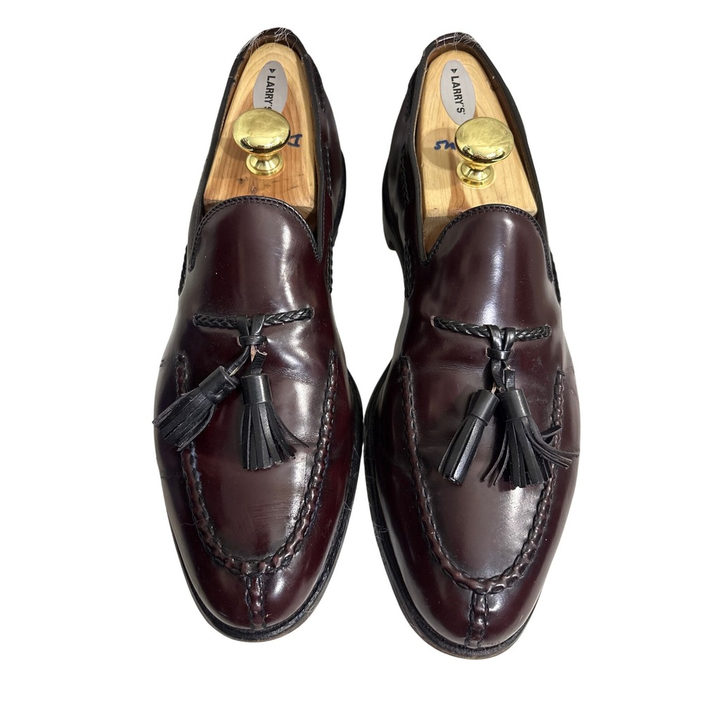 Allen Edmonds Pembroke Mens Burgundy Shell Cordovan Tassel Loafers 10 A USA Made